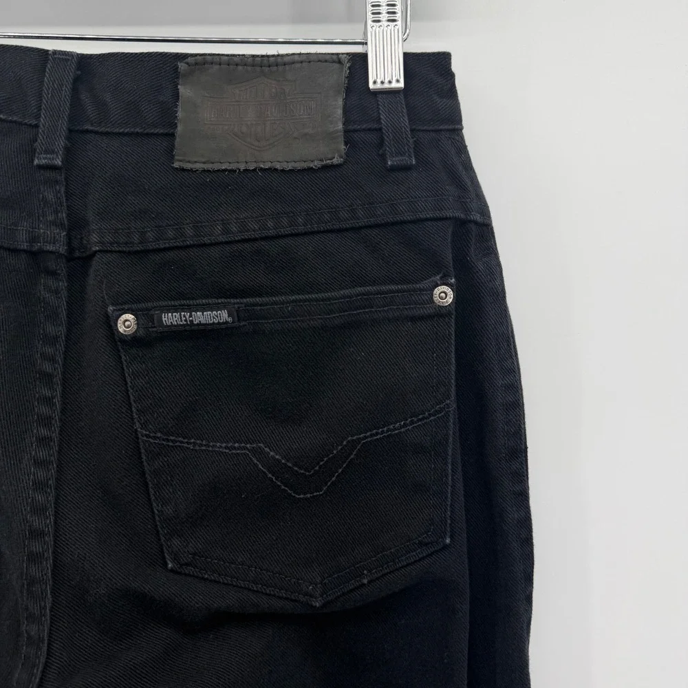 Harley-Davidson Jeans Women 8 PET Black Classic Straight High Rise Vintage 90s